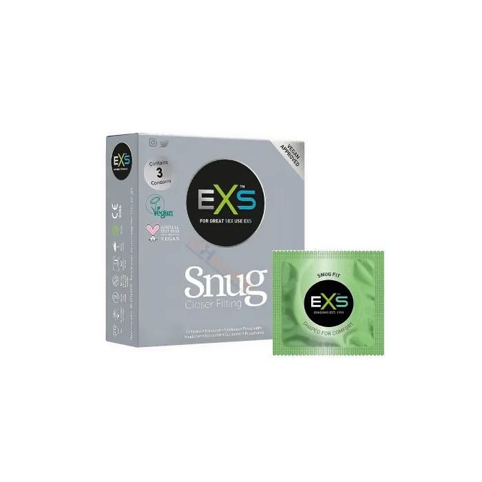 EXS Snug Condom (Small Size) & Tight Fitting Condoms Single Pack (1x3)= 3pcs (Made in UK) I dHealth