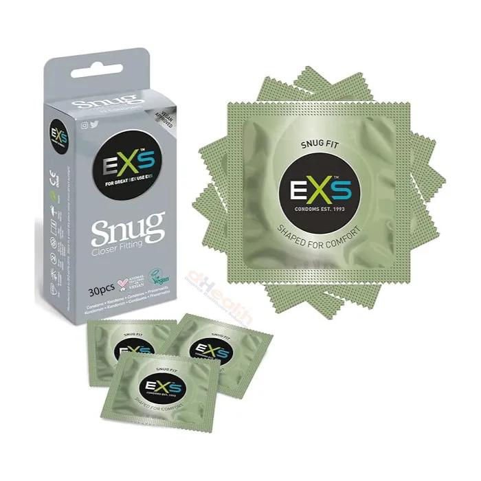EXS Snug Condom (Small Size) & Tight Fitting Condoms Full Box (10x3)= 30pcs (Made in UK) I dHealth