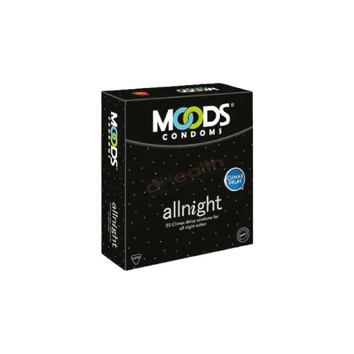 Moods All Night 3 Climax Delay Condoms For All Night Action Single Pack (1x3)= 3pcs I dHealth