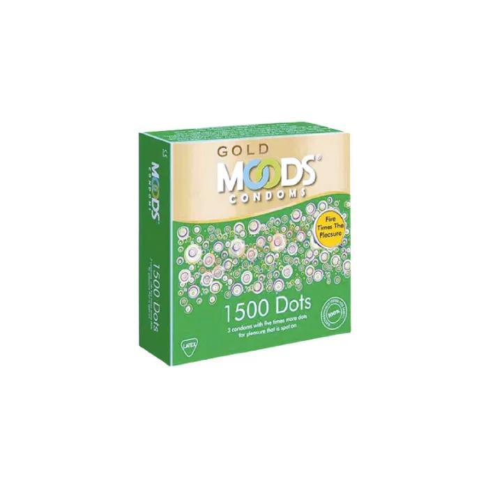 Moods Gold 1500 Dots 3 Condoms Single Pack (1x3)= 3pcs I dHealth