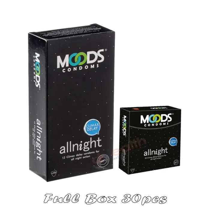 Moods All Night 3 Climax Delay Condoms For All Night Action Full Box (10x3)= 30pcs I dHealth